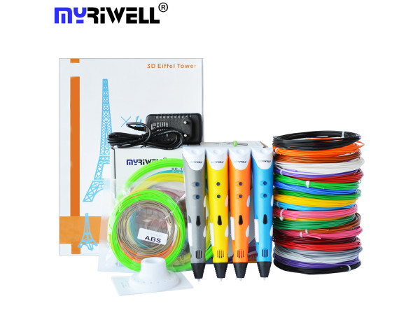 3D Ручка MyRiwell USA Vip + Набор PLA пластика 20 цветов (100 метров) + Набор цветных трафаретов для рисования + подставка для ручки!