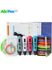 3D Ручка Air Pen Mixed Colors MP01 MAXIMUM + Набор PLA пластика 14 цветов (70 метров) + набор цветных трафаретов для рисования + сверло для чистки сопла + cветящийся PLA пластик 10 метров + Коврик А4 + лопатка!