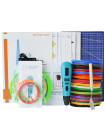 3D Ручка Air Pen Mixed Colors MP01 MAXIMUM + Набор PLA пластика 14 цветов (70 метров) + набор цветных трафаретов для рисования + сверло для чистки сопла + cветящийся PLA пластик 10 метров + Коврик А4 + лопатка!