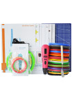 3D Ручка Air Pen Mixed Colors MP01 MAXIMUM + Набор PLA пластика 14 цветов (70 метров) + набор цветных трафаретов для рисования + сверло для чистки сопла + cветящийся PLA пластик 10 метров + Коврик А4 + лопатка!