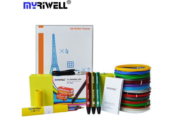 3D Ручка MyRiwell RP-300A Smart PRO + Набор PCL пластика 12 цветов (60 метров) + набор трафаретов для рисования!
